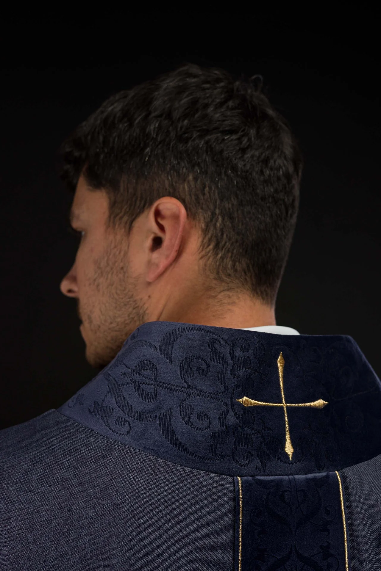 Purple Chasuble with Embroidered Cross Band and Collar - Image 6