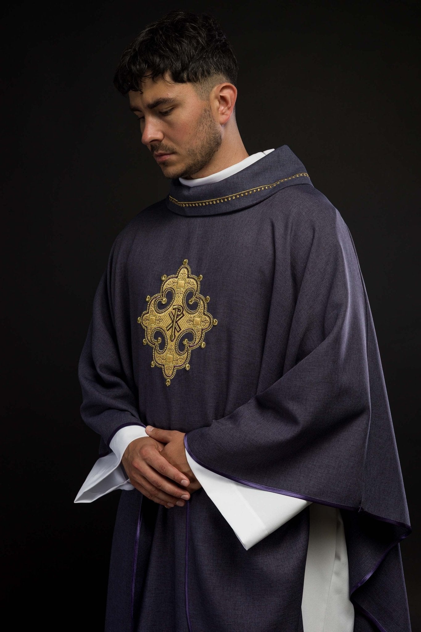 Purple robe with gold PAX embroidery