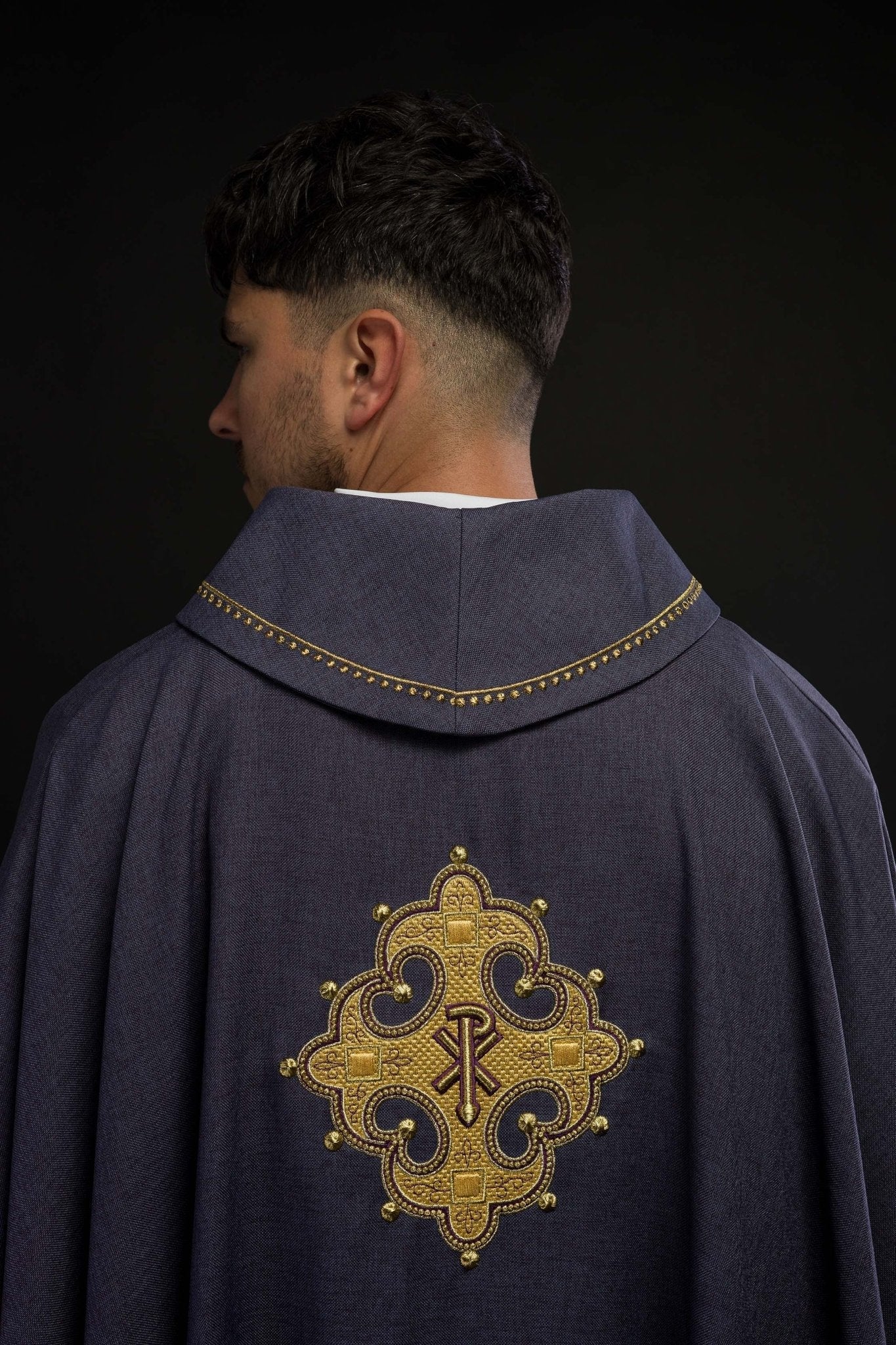 Purple robe with gold PAX embroidery - Image 7