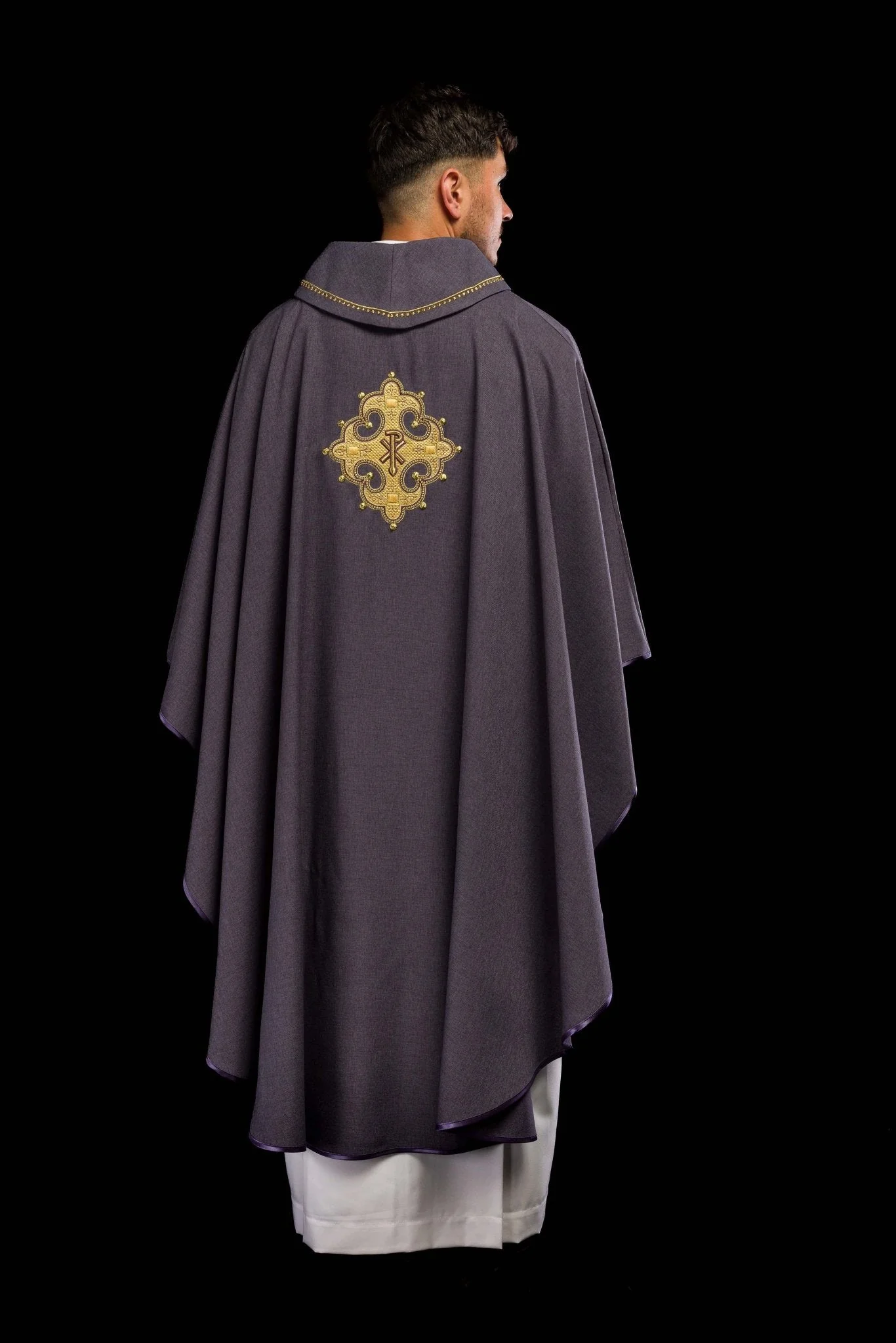 Purple robe with gold PAX embroidery - Image 8