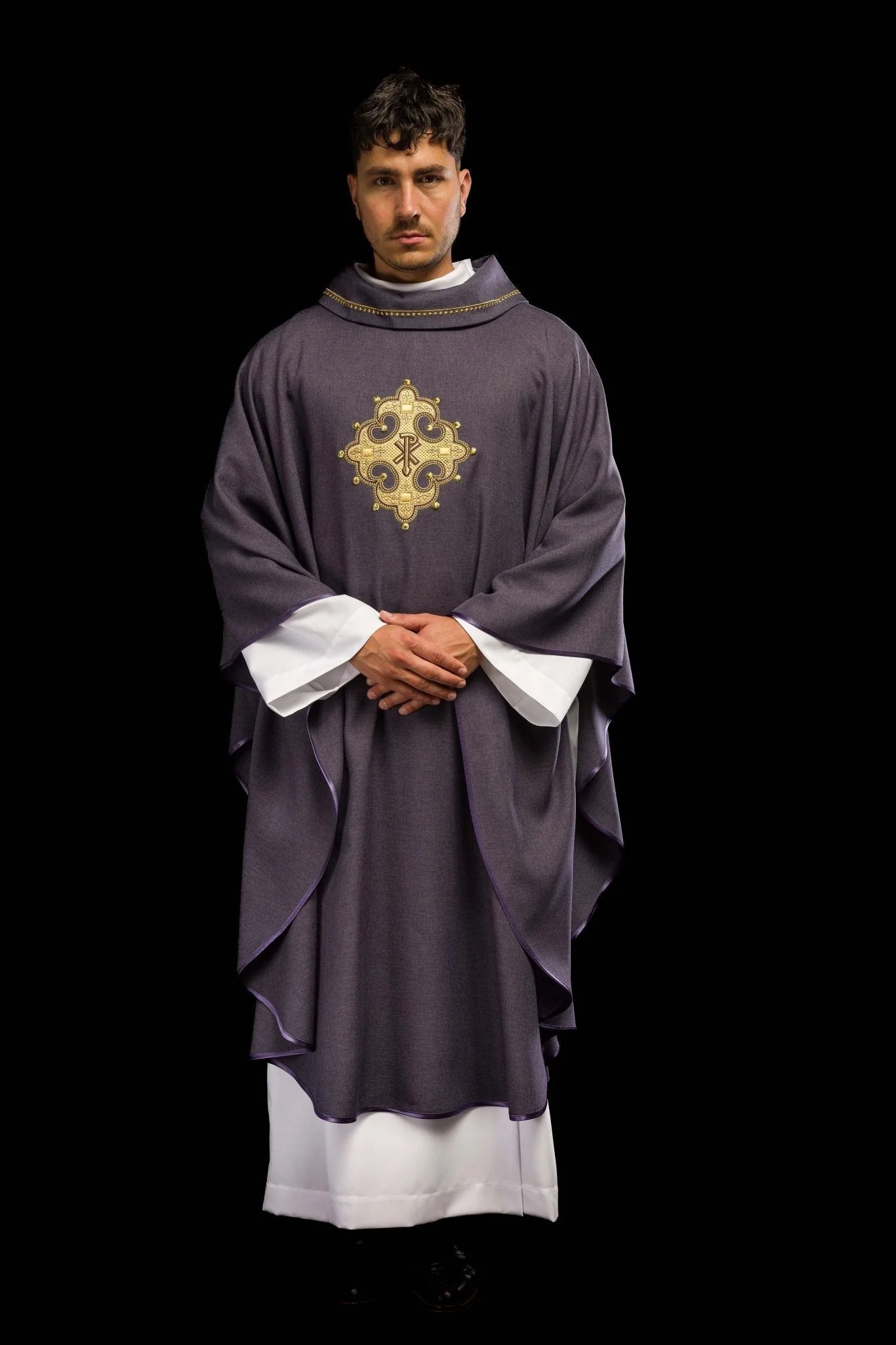 Purple robe with gold PAX embroidery - Image 9