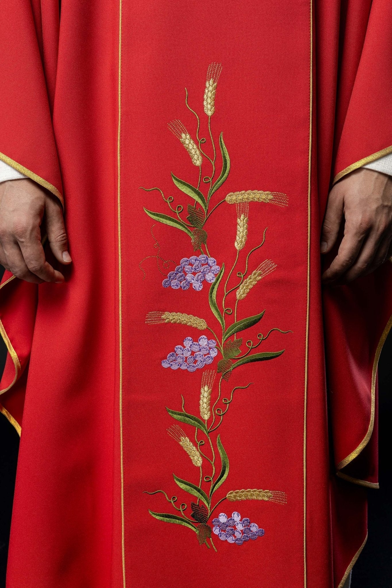 Red chasuble with cross symbol and grapes - Image 5