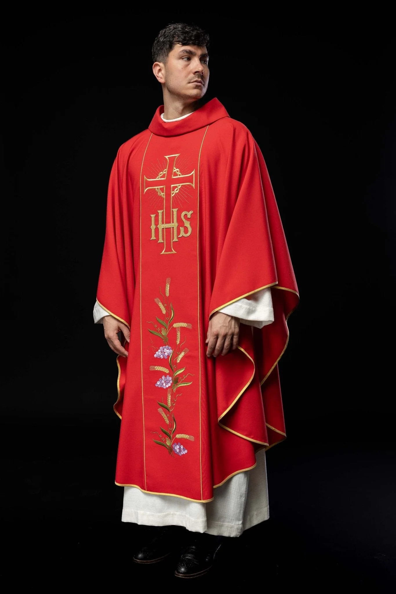 Red chasuble with cross symbol and grapes - Image 8