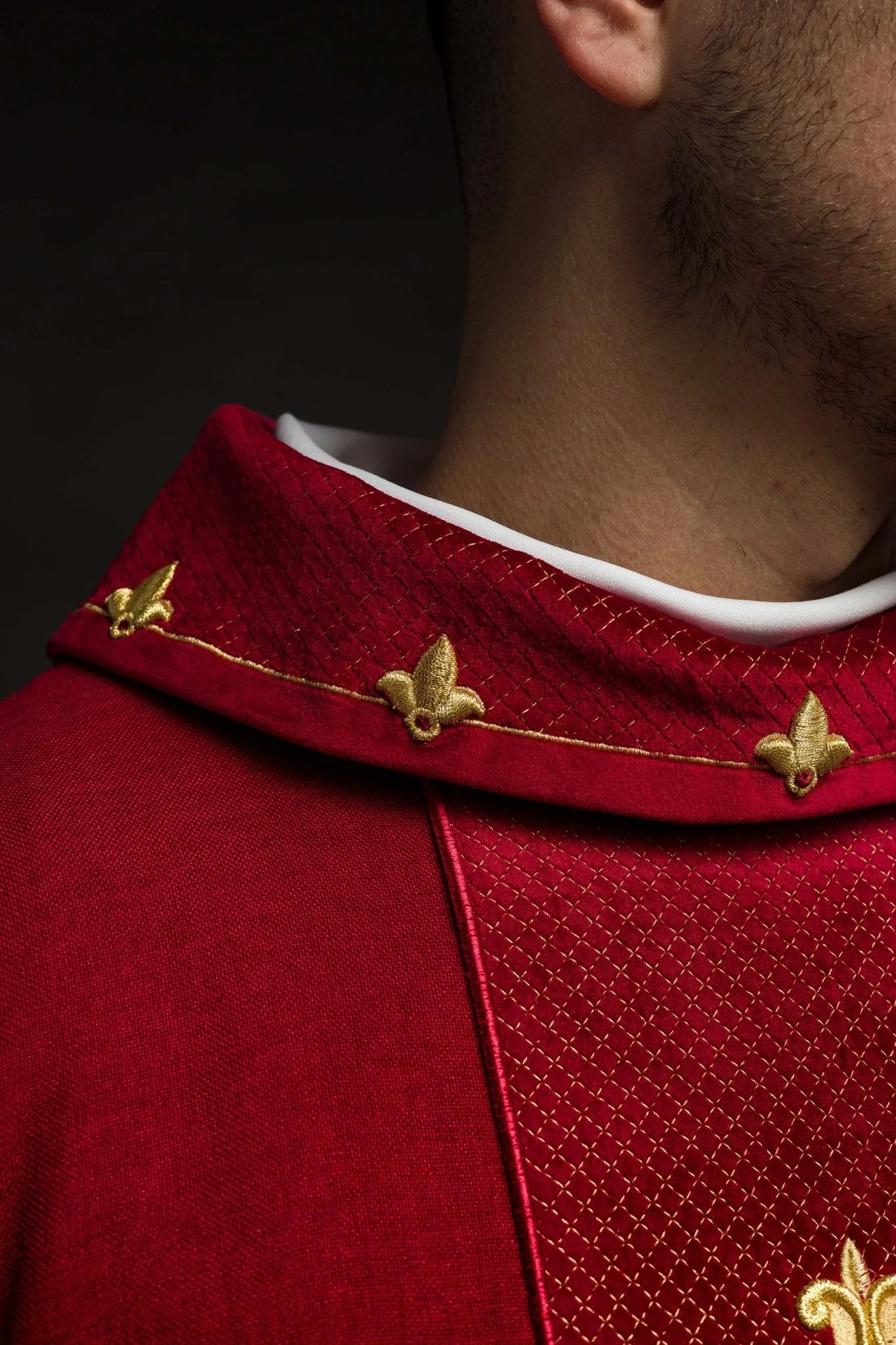 Red Chasuble with Embroidered Cross Symbol - Image 6