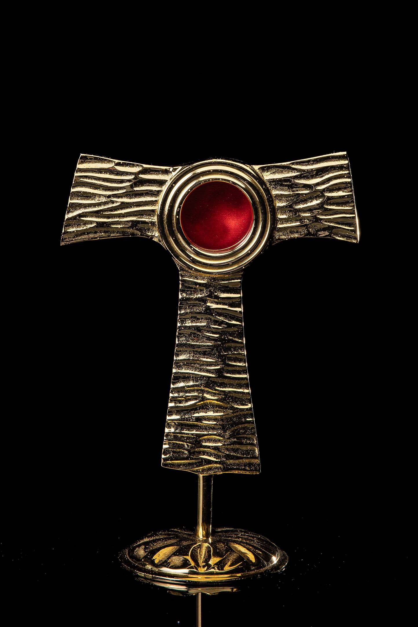 Reliquary - cross - Tau - brass