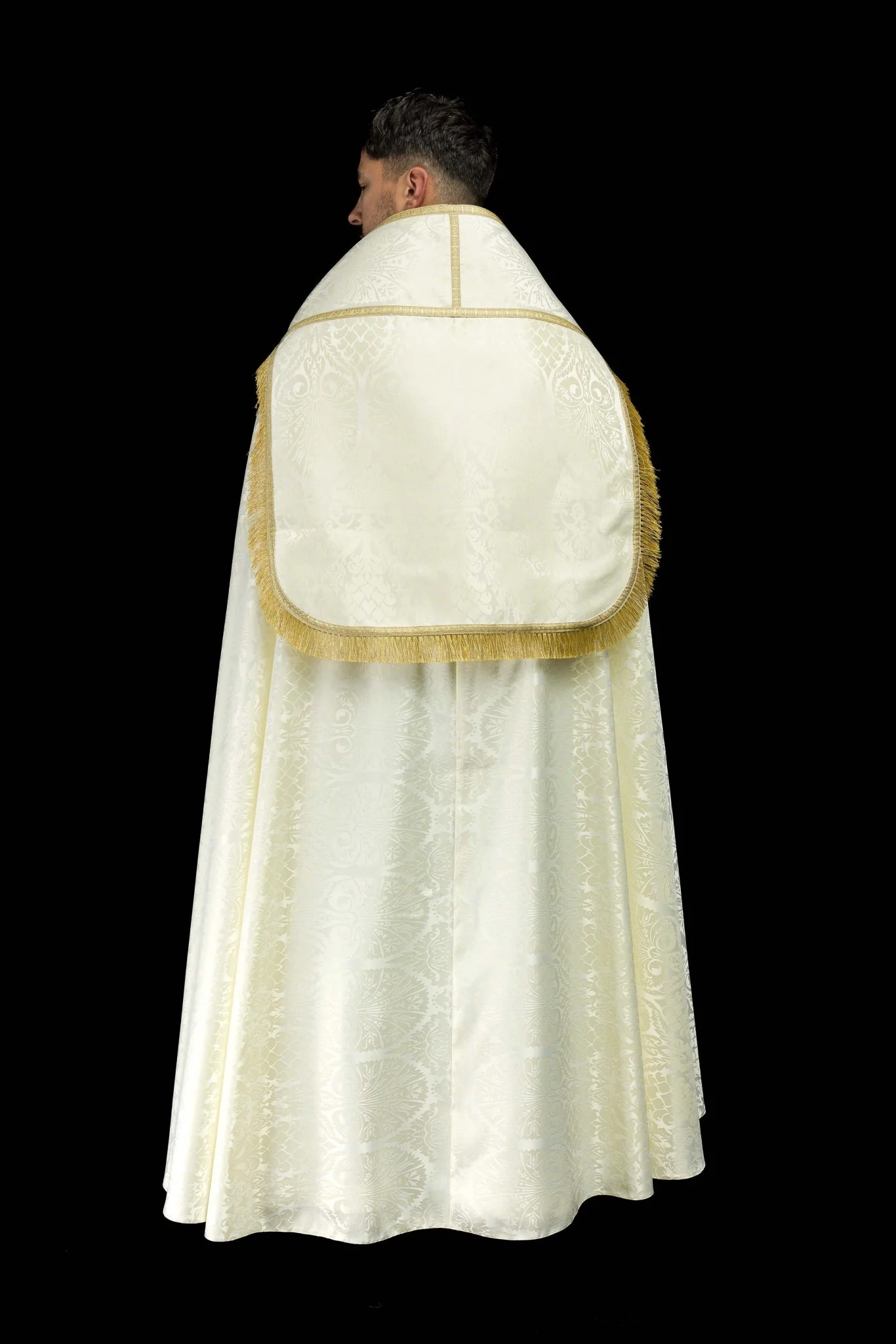 Smooth Ecru Jacquard Roman Cope - Image 10