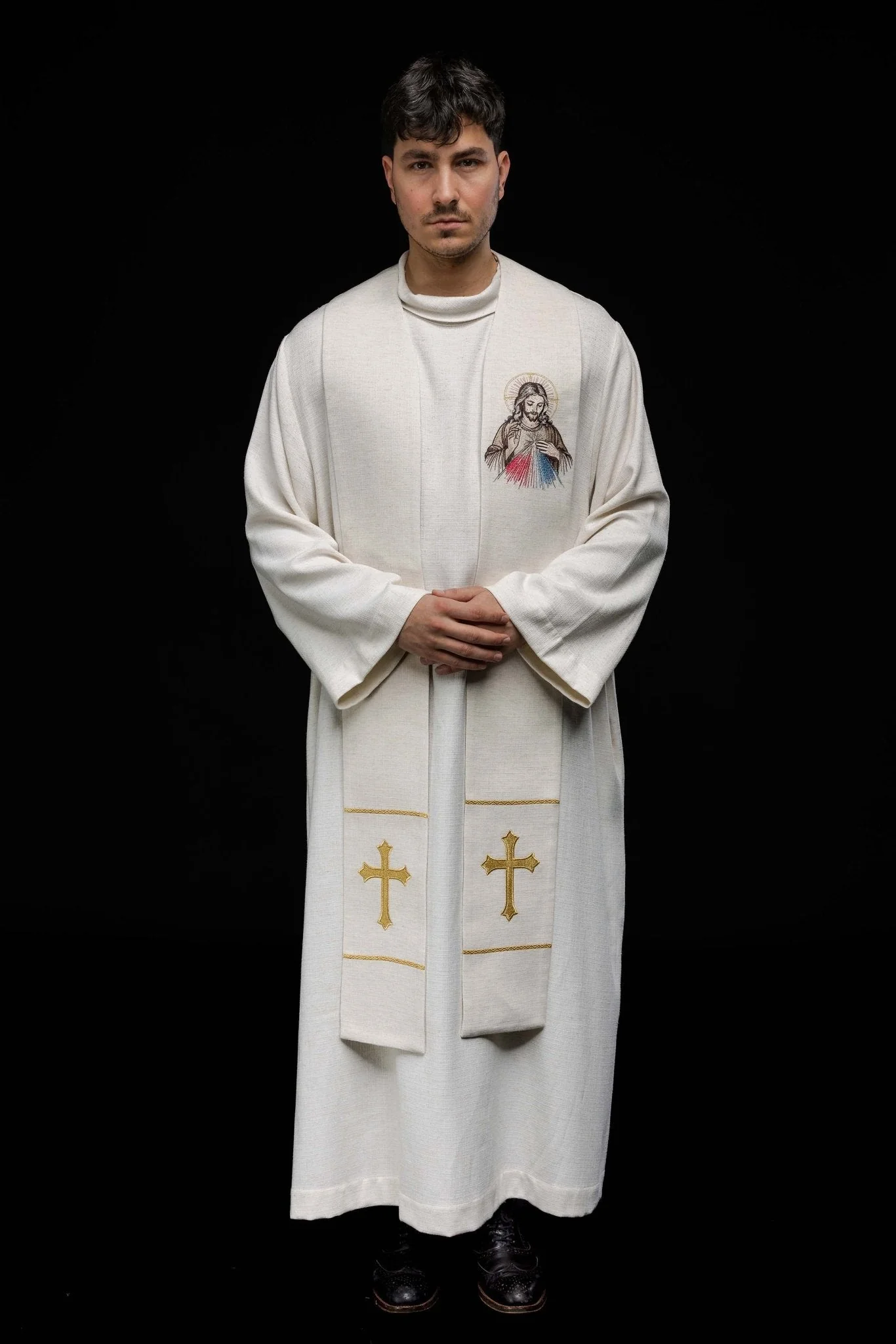 Stole embroidered with the image of the Merciful Jesus