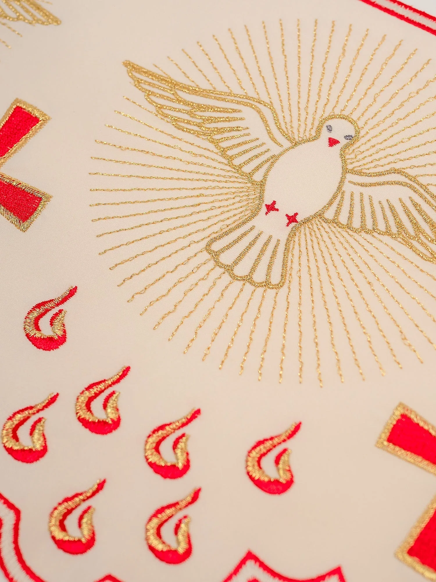 Superfrontal with red Holy Spirit Dove embroidery - Image 2