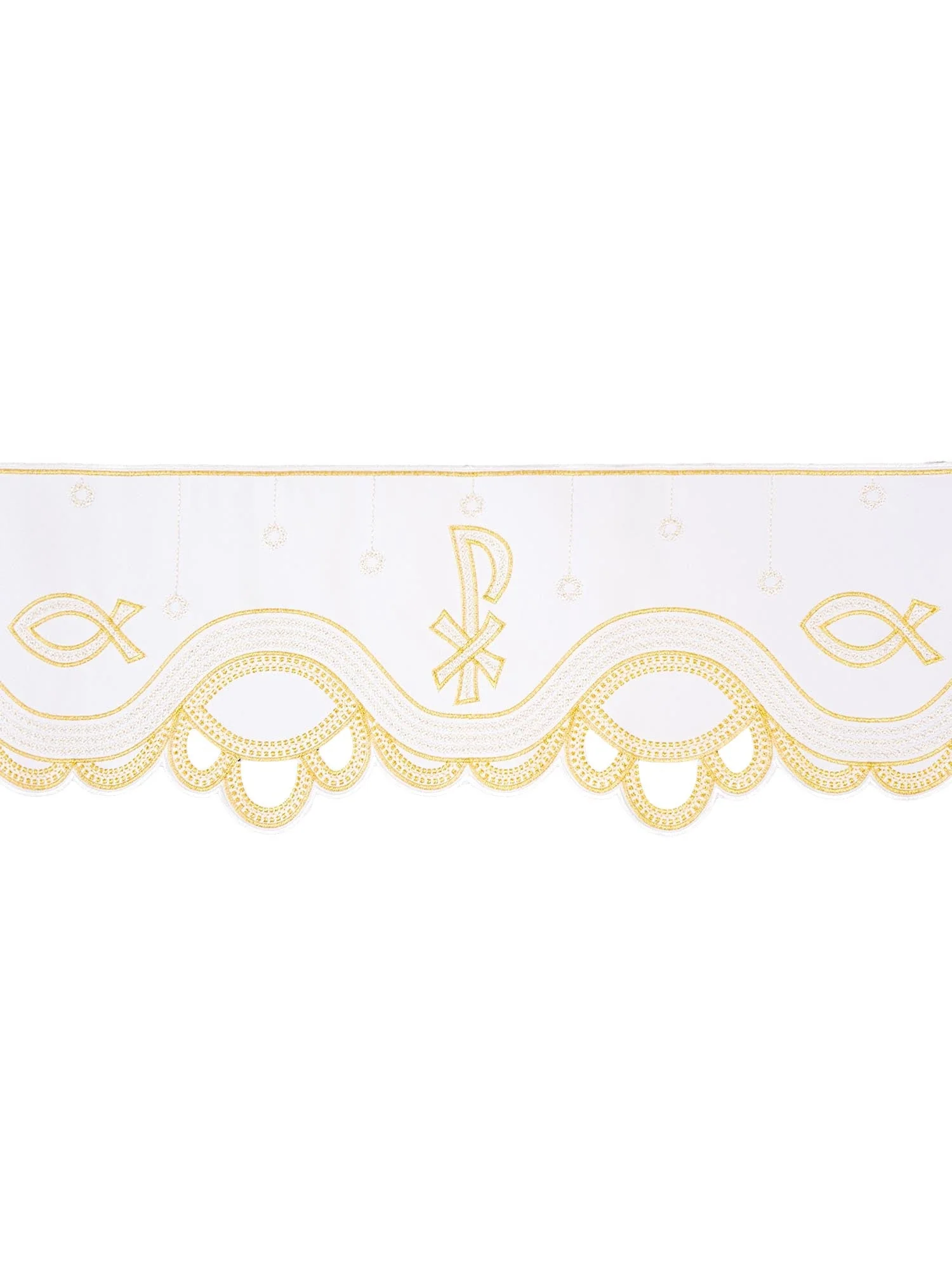 Trimmings with front embroidery PAX White