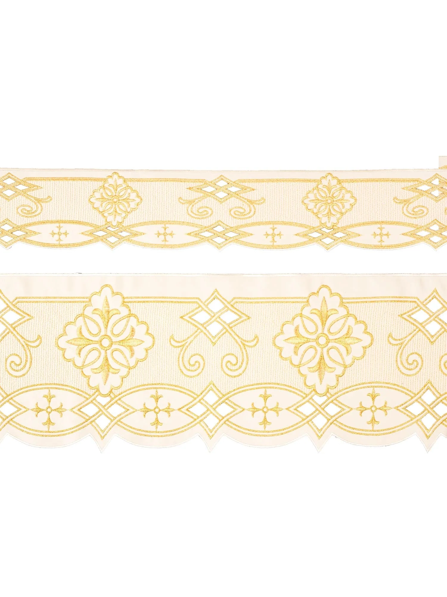 Trimmings with front embroidery Rosette in ecru