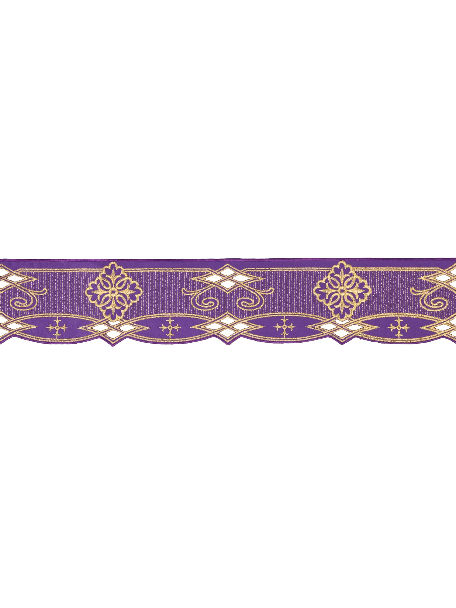 Trimmings with front embroidery Rosette in violet - Image 3