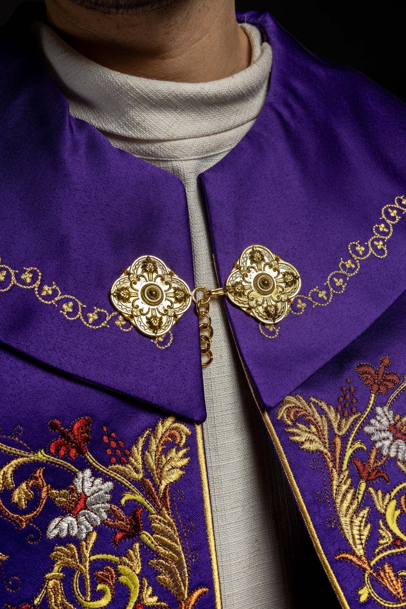 Violet cope with richly gold embroidery - Image 3