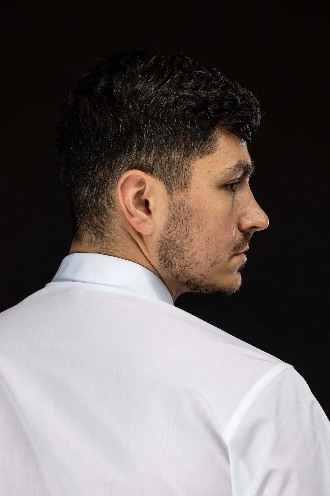 White short-sleeved clerical shirt with clerical collar - Image 6